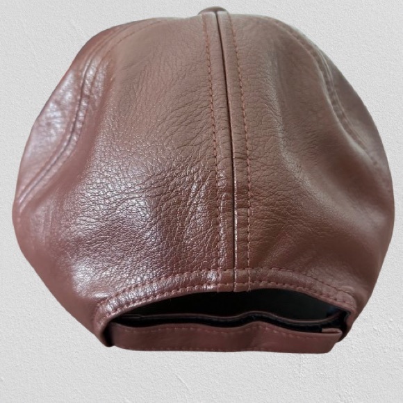 Anthropologie Wyeth Hailey in Cognac Baseball Cap Brown Faux Leather Hat Unisex - Picture 5 of 9